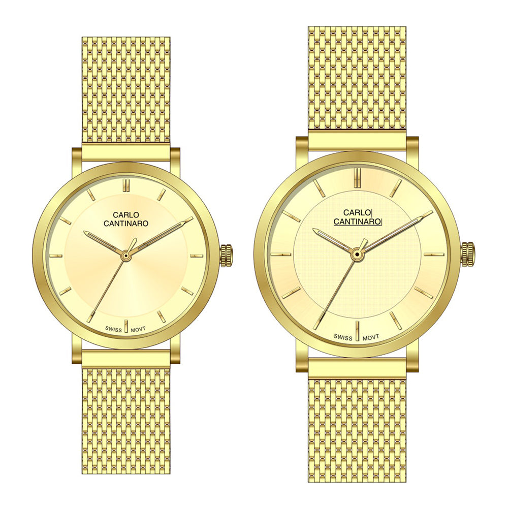 Carlo Cantinaro CC3001SM004 Partnerset Zegarek damski Zegarek męski